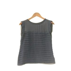 Navy blue chiffon top